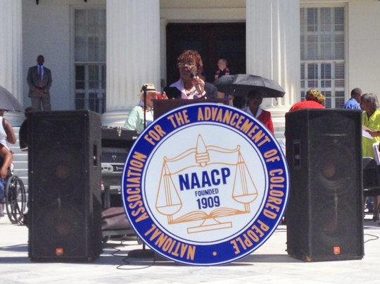 Ida Tyree-Hyche speaks out at Moral Monday Montgomery Sep. 22, 2014